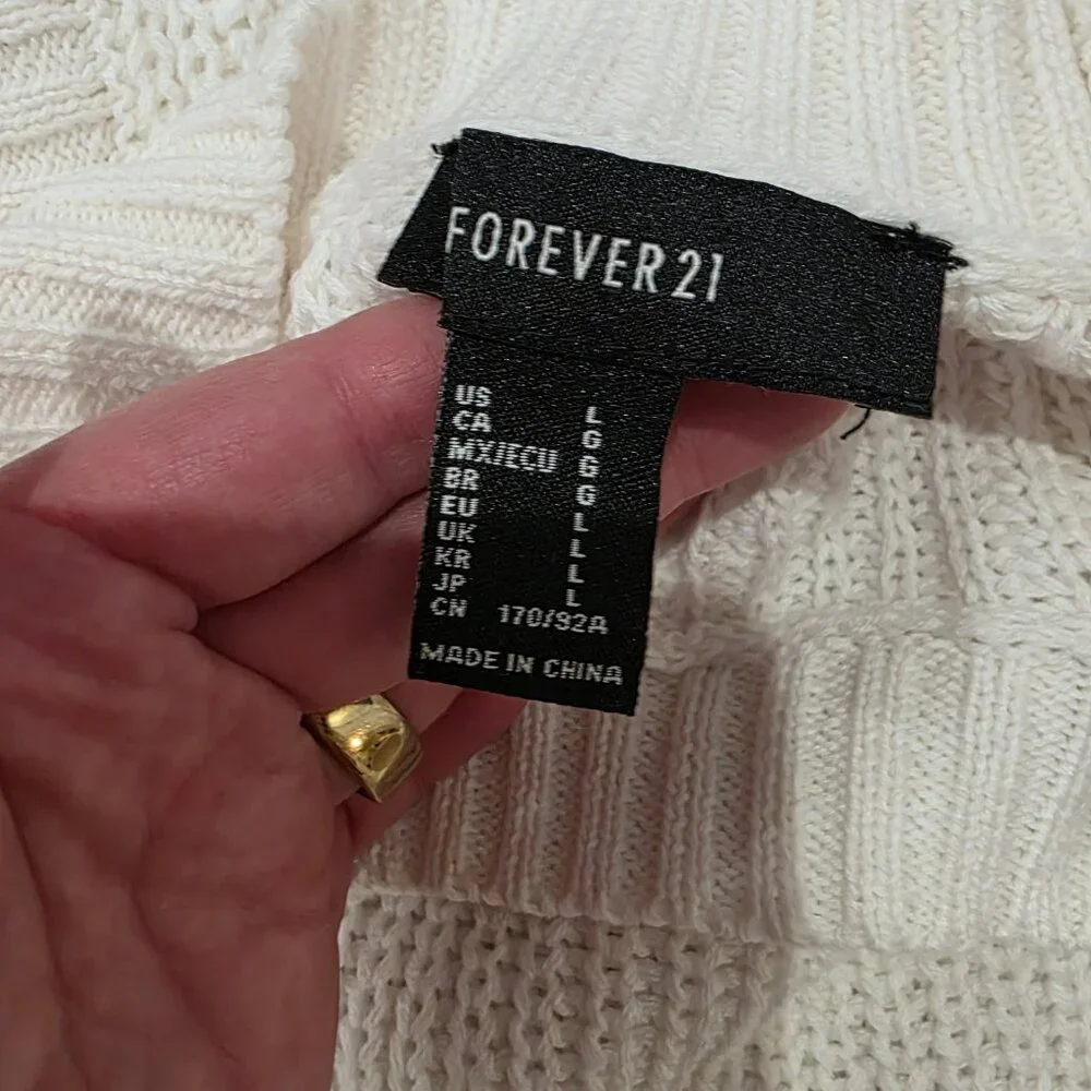 Cream Cold Shoulder Sweater